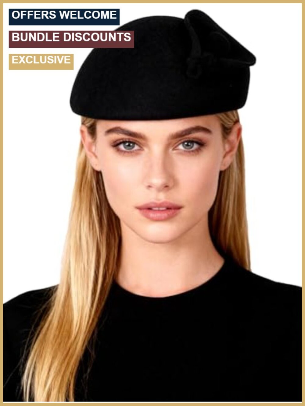 100% Australian Wool Adjustable Felt Fascinator Hat for Women Cocktail Tea